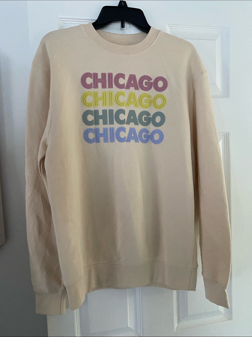 Cream Chicago Graphic Crewneck Sweatshirt